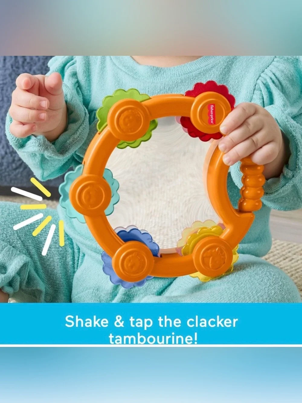 •FISHER PRICE•BNWT/BNIB TAMBOURINE & MARACAS 3-PIECE TOY GIFT SET AGE 3+ MONTHS